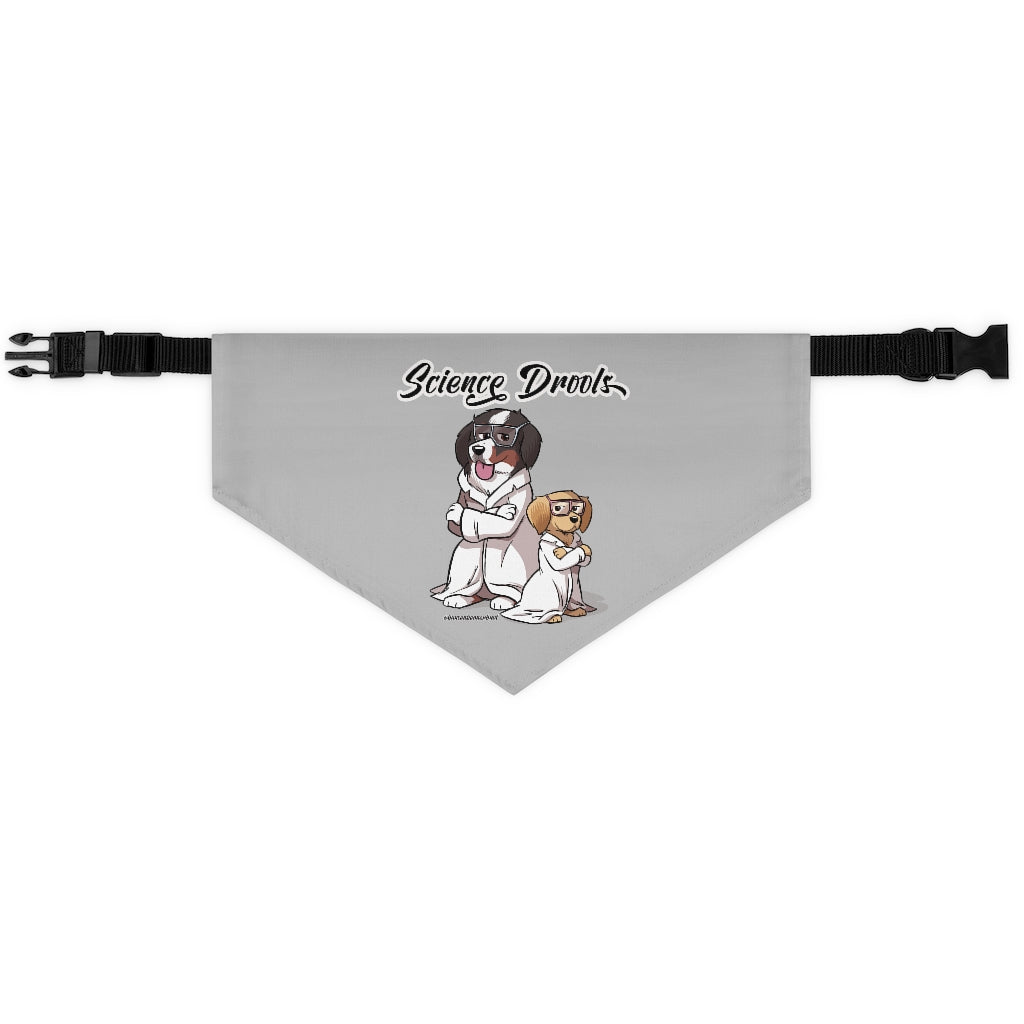 Pet Bandana Collar: Science Drools (Grey)