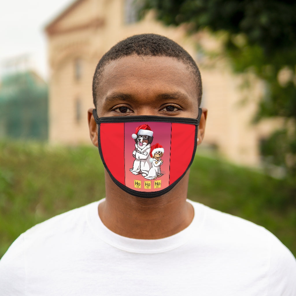 Mixed-Fabric Face Mask- Ho Ho Ho