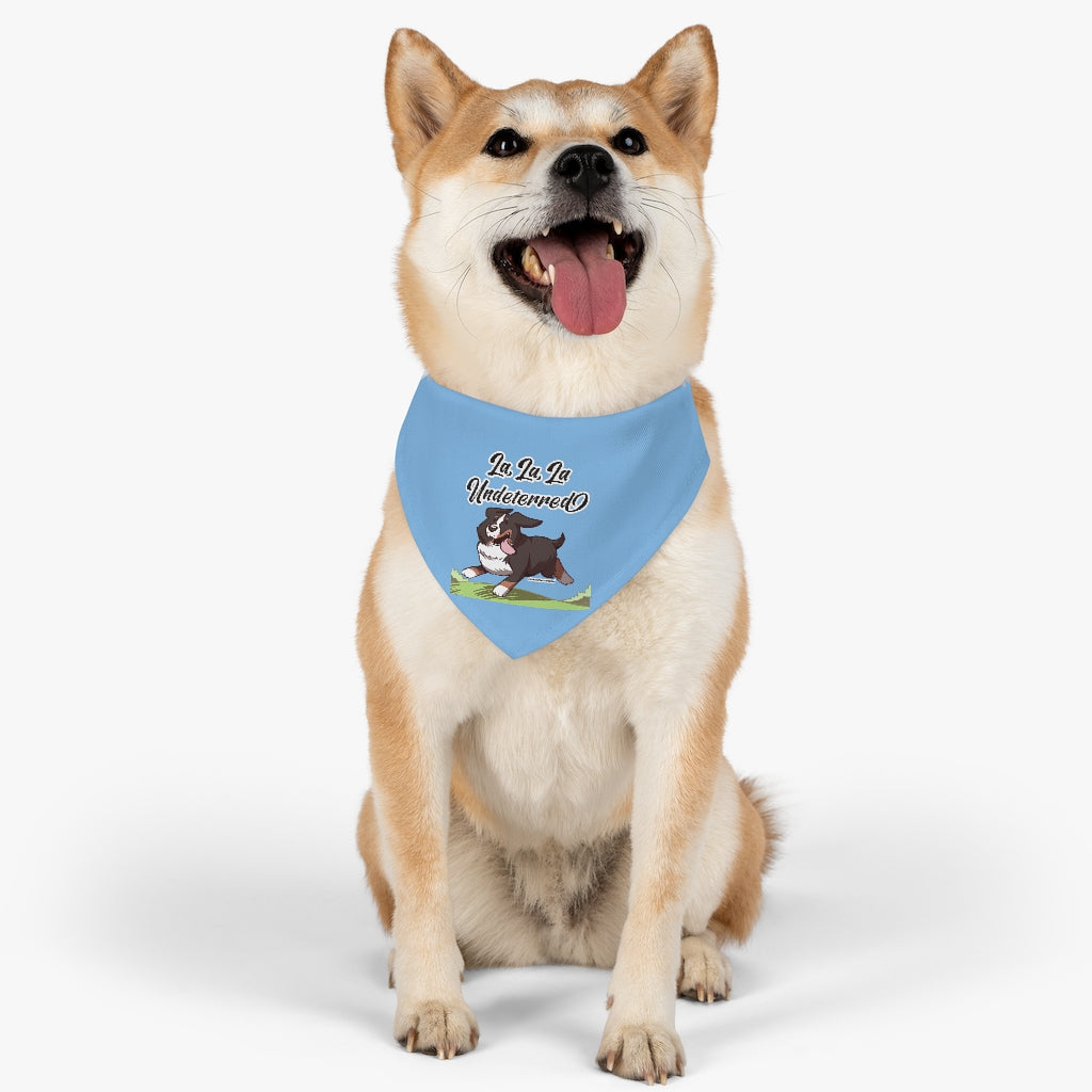 Pet Bandana Collar: La, La, La Undeterred (Blue)