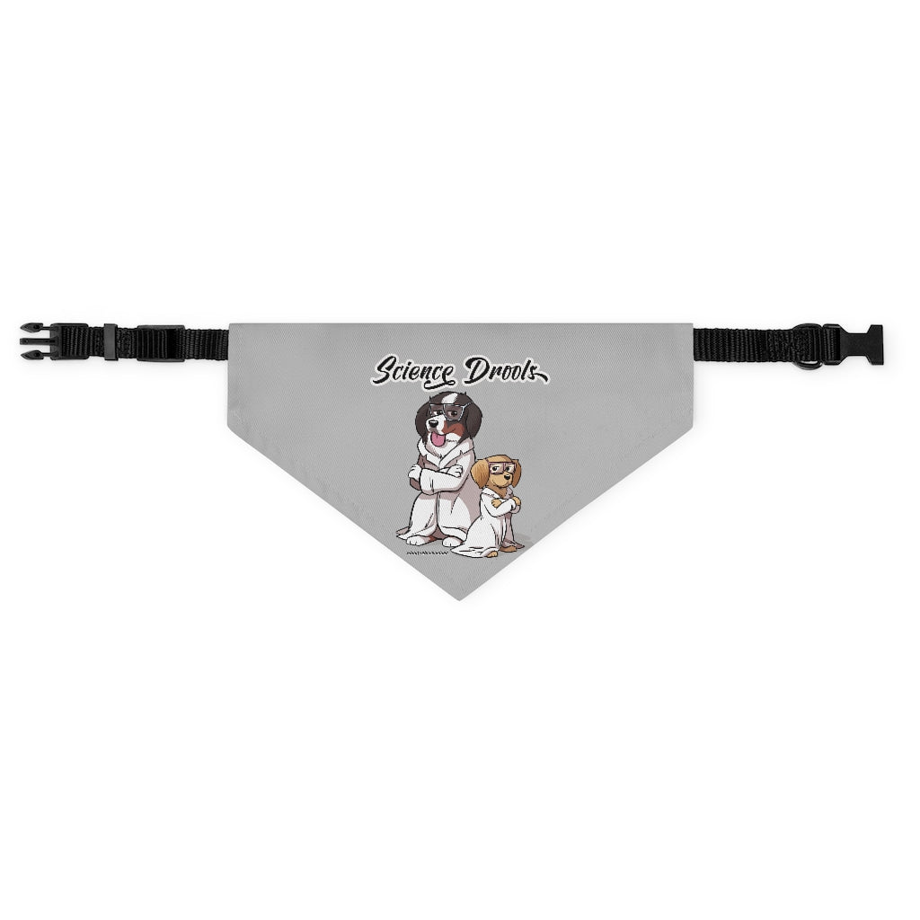 Pet Bandana Collar: Science Drools (Grey)