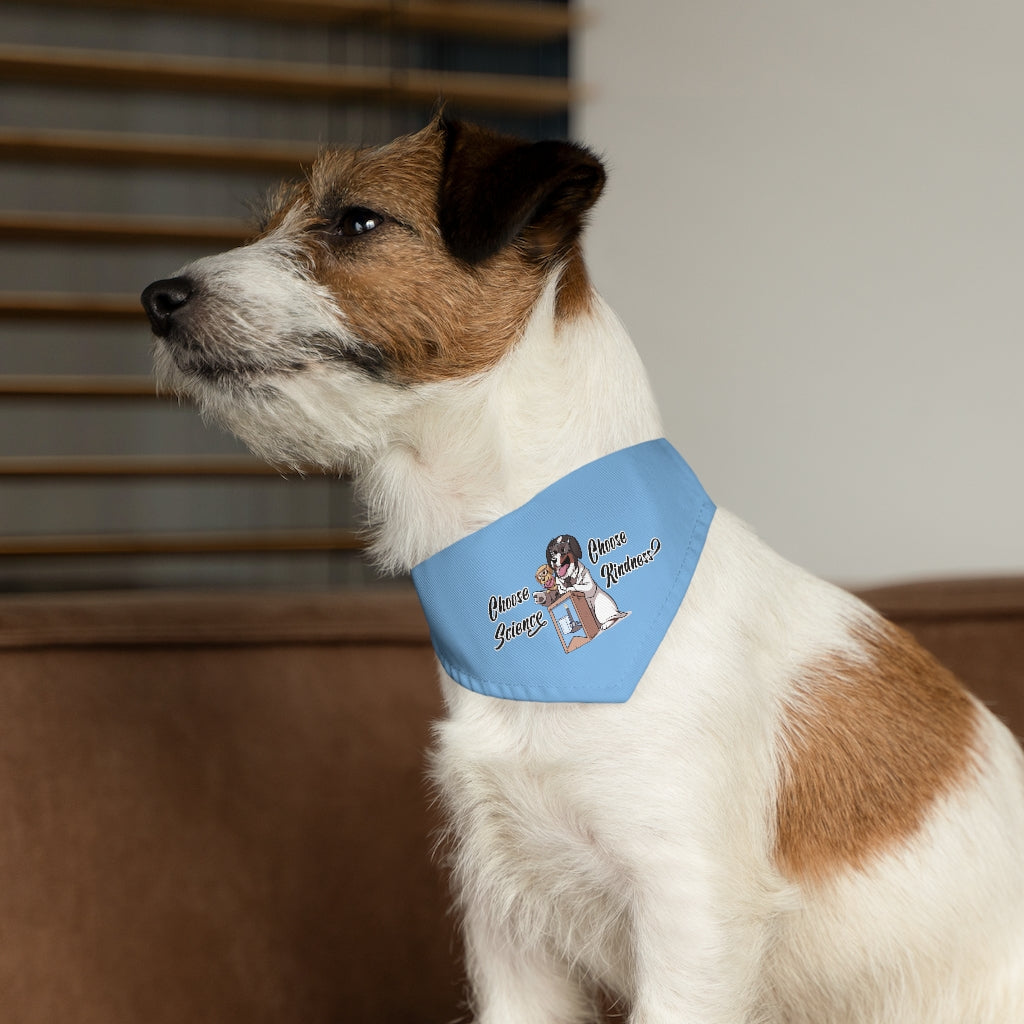 Pet Bandana Collar: Choose Science and Kindness (Blue)