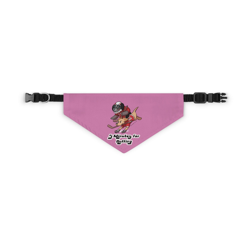 Pet Bandana Collar: 5 Minutes for Ruffing (Pink)