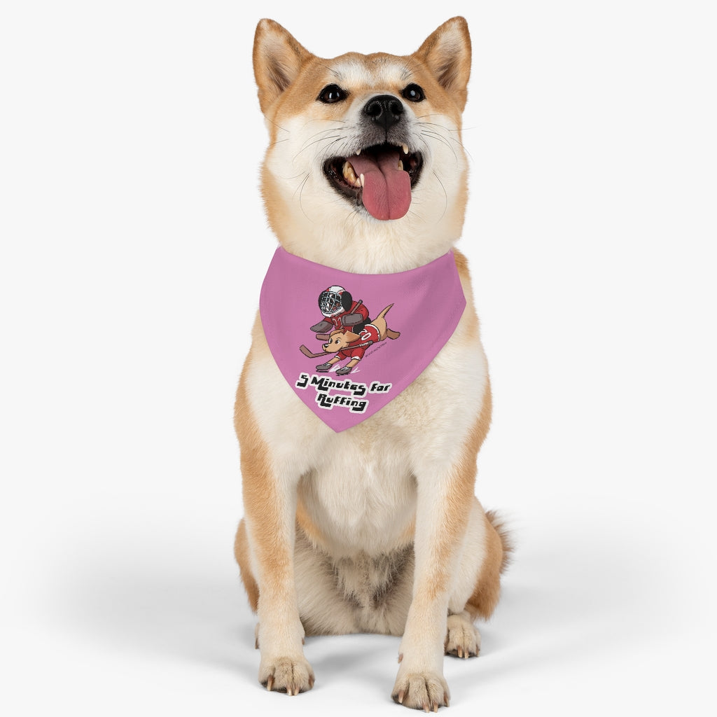 Pet Bandana Collar: 5 Minutes for Ruffing (Pink)