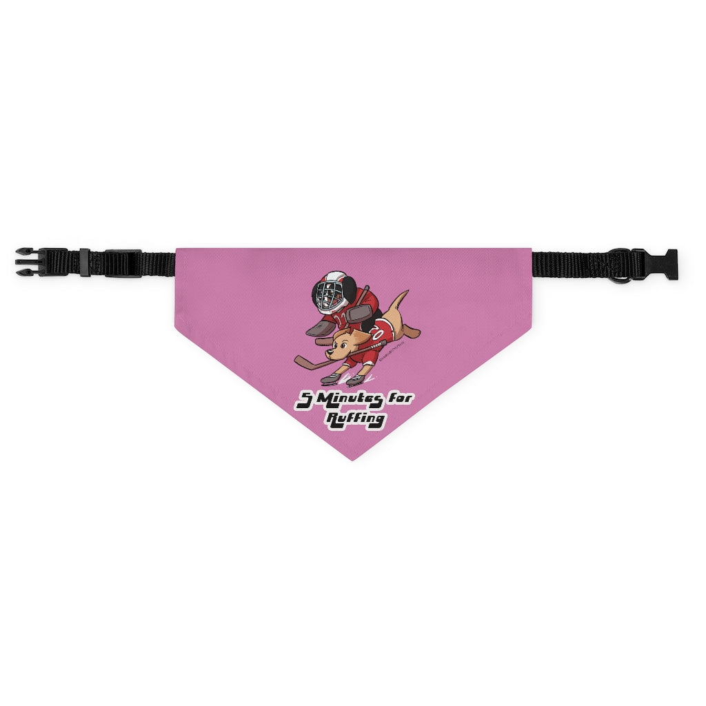 Pet Bandana Collar: 5 Minutes for Ruffing (Pink)