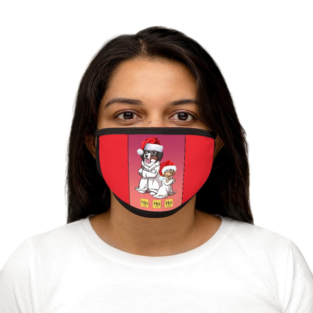 Mixed-Fabric Face Mask- Ho Ho Ho