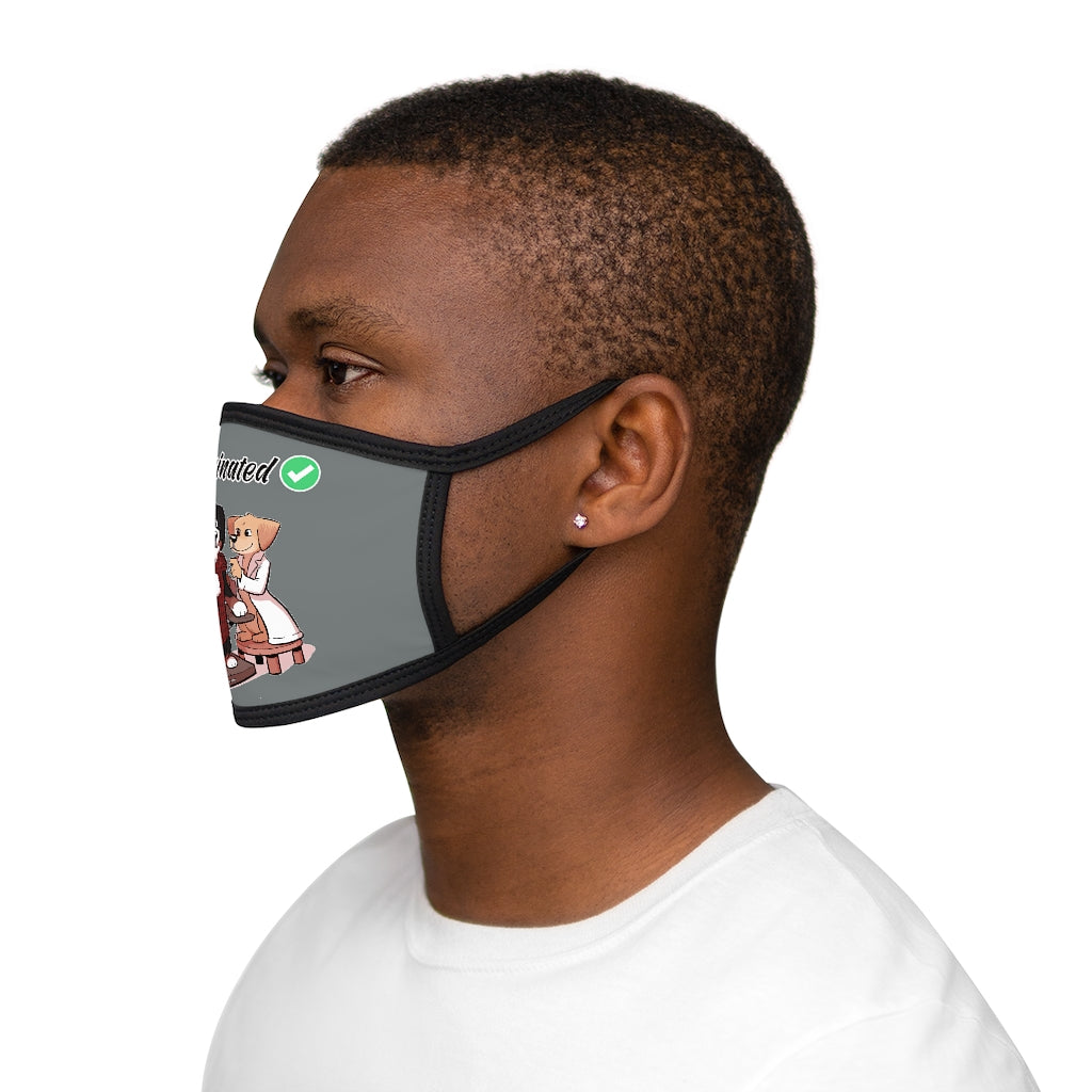 Mixed-Fabric Face Mask: Vaccinated Checkmark!