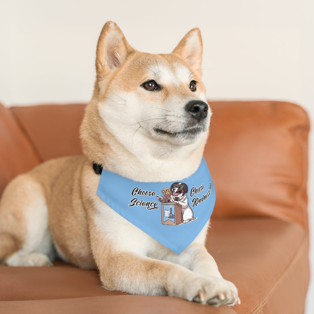 Pet Bandana Collar: Choose Science and Kindness (Blue)