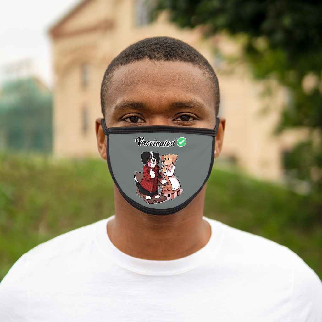 Mixed-Fabric Face Mask: Vaccinated Checkmark!