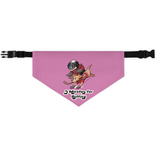 Pet Bandana Collar: 5 Minutes for Ruffing (Pink)