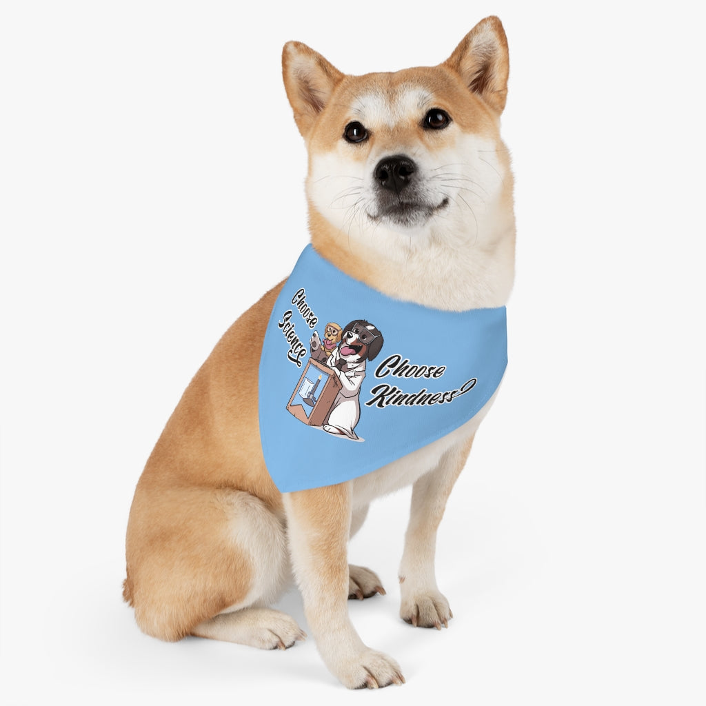 Pet Bandana Collar: Choose Science and Kindness (Blue)