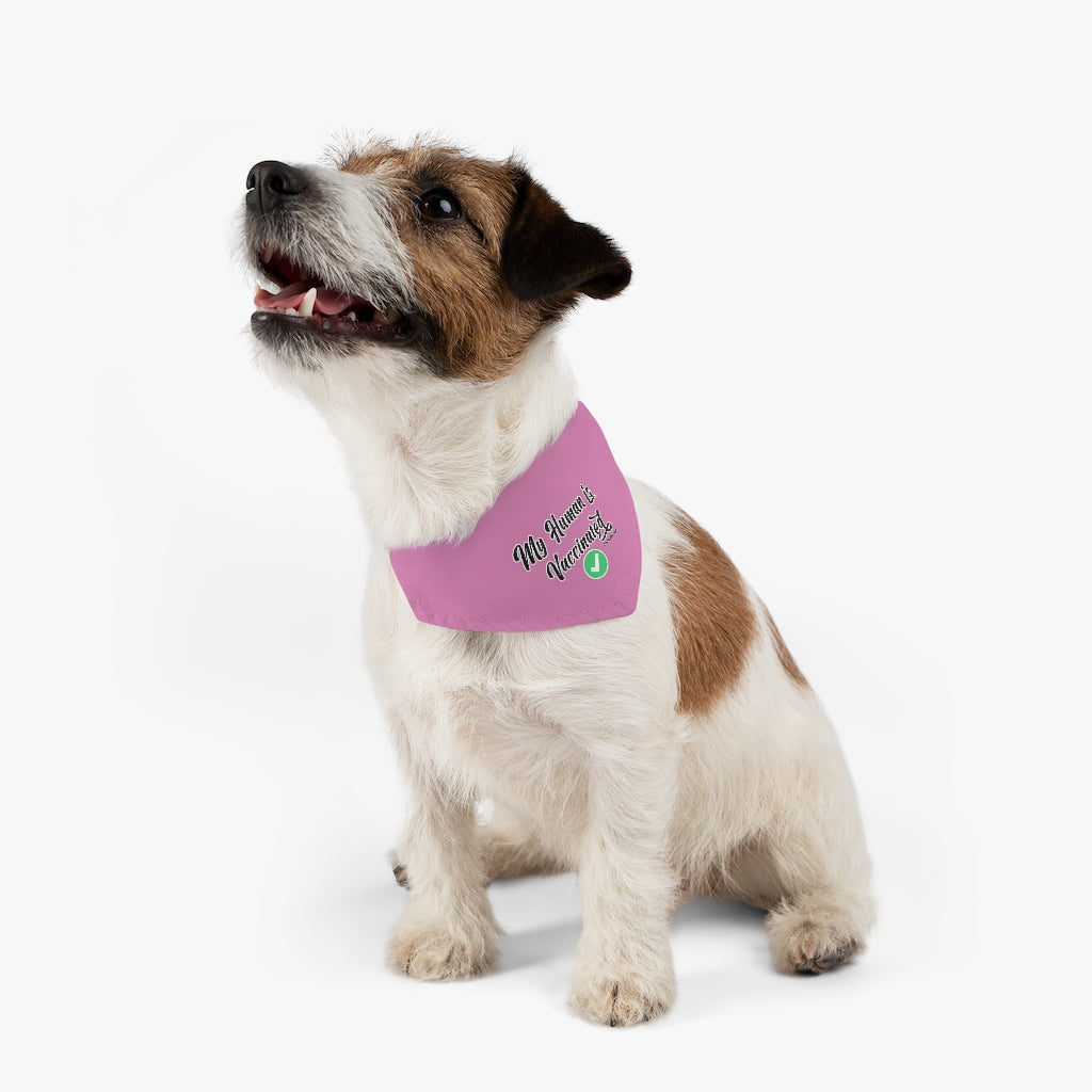Pet Bandana Collar: My Human is Vaccinated (Pink)