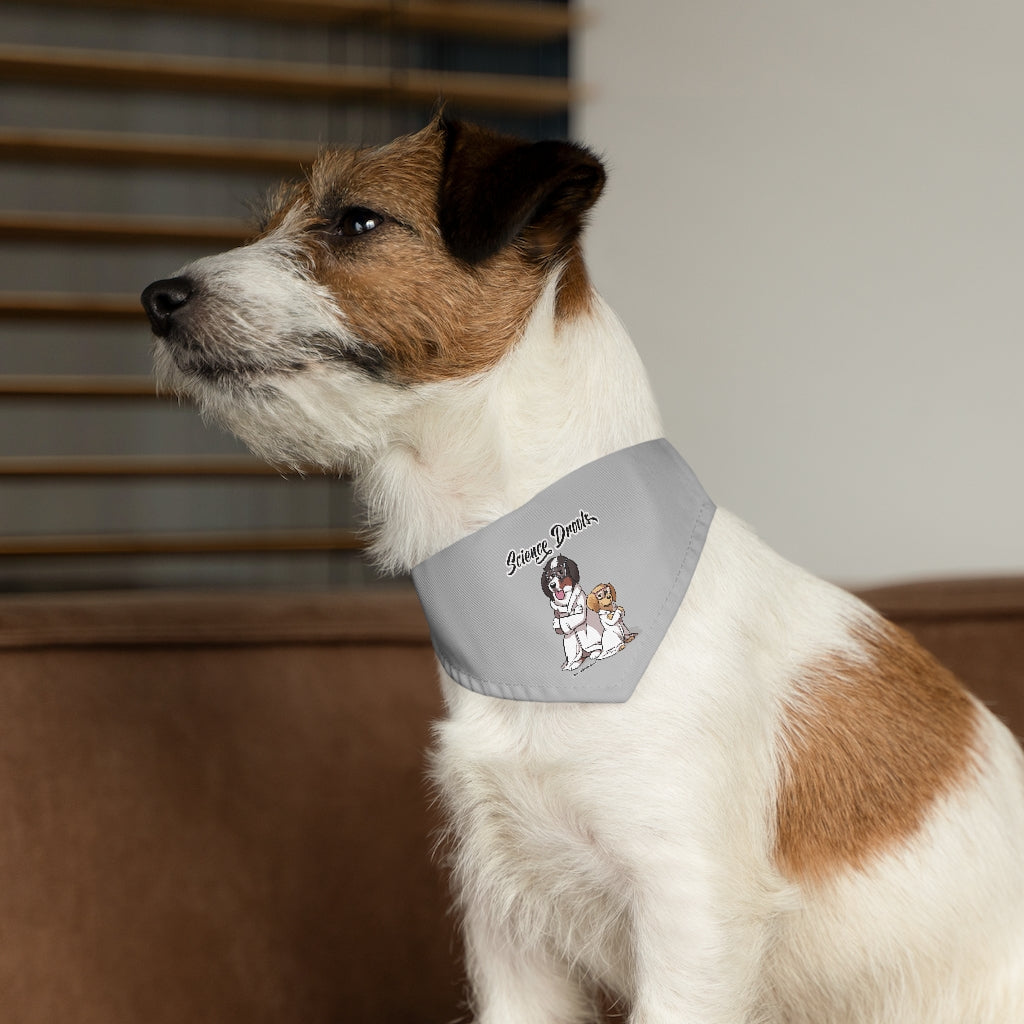 Pet Bandana Collar: Science Drools (Grey)