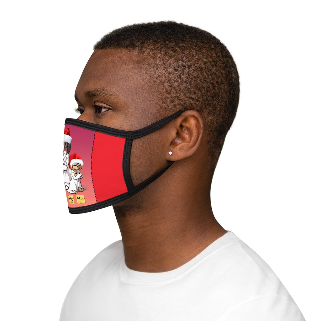 Mixed-Fabric Face Mask- Ho Ho Ho