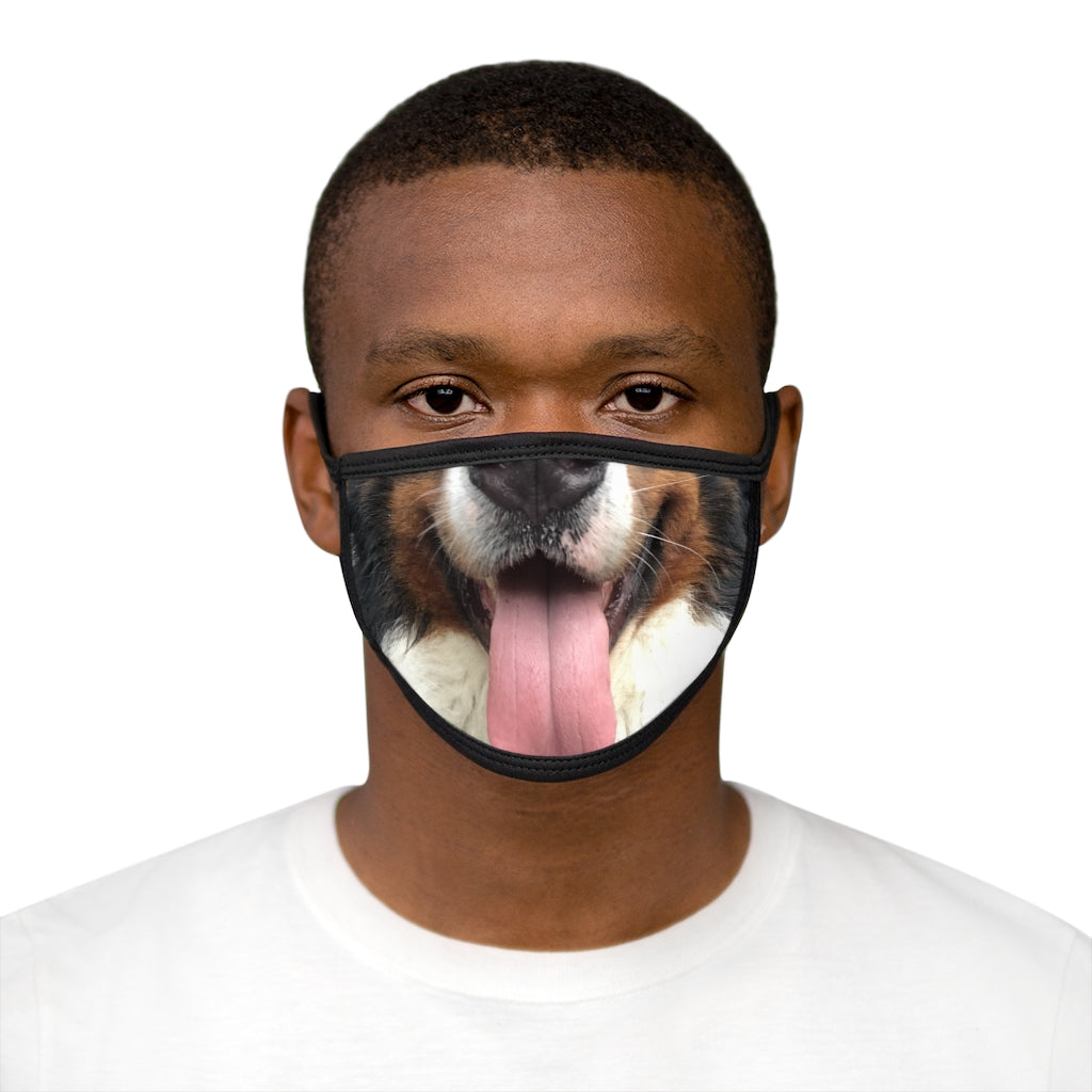 Mixed-Fabric Face Mask: Tongue Out!