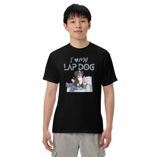 Men’s garment-dyed heavyweight t-shirt: I LOVE MY LAPDOG