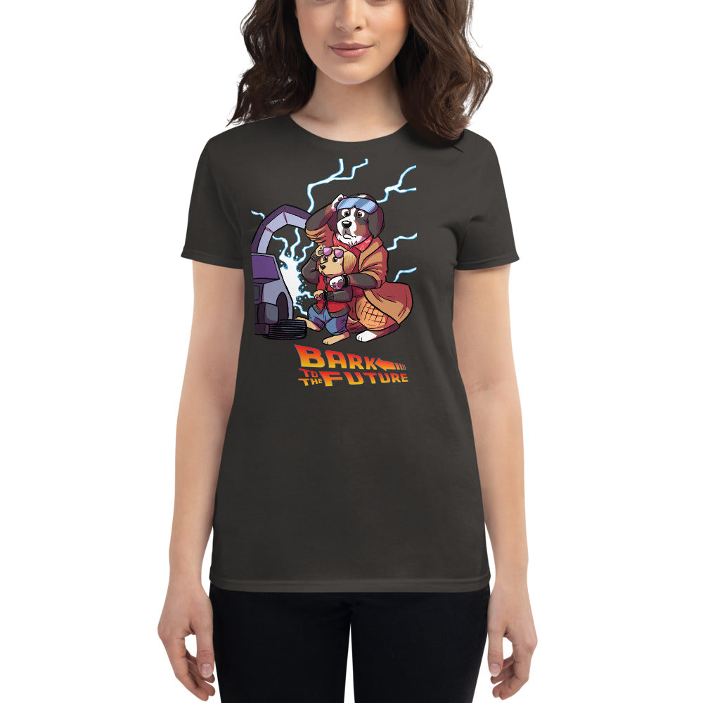 Women's short sleeve t-shirt- Bark to the Future