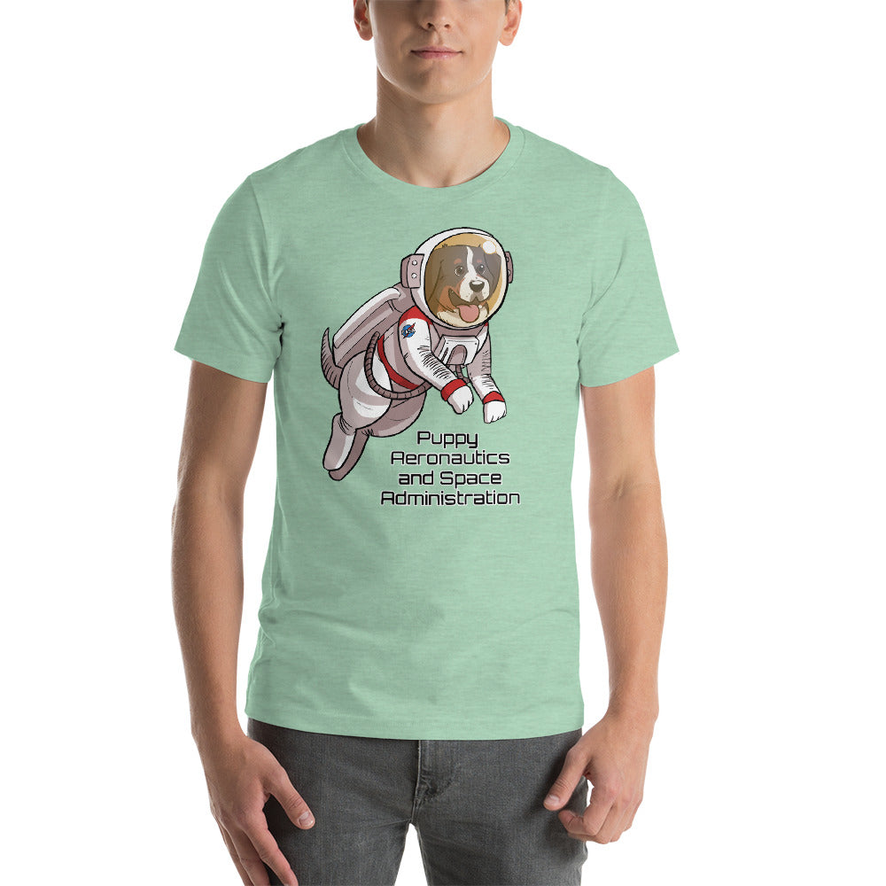 Short-Sleeve Unisex T-Shirt- Puppy Aeronautics and Space Administration
