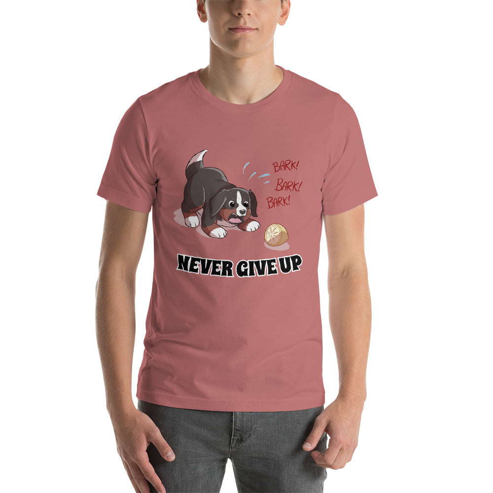 Short-Sleeve Unisex T-Shirt- Baby Bunsen - Never Give Up