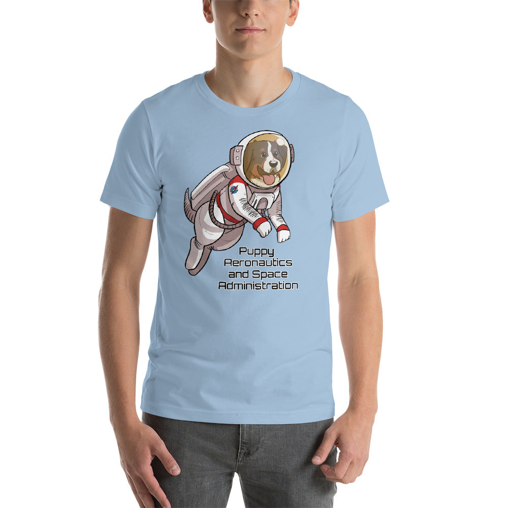 Short-Sleeve Unisex T-Shirt- Puppy Aeronautics and Space Administration