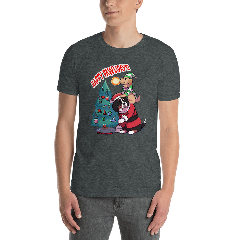 Short-Sleeve Unisex T-Shirt- Happy Pawlidays!