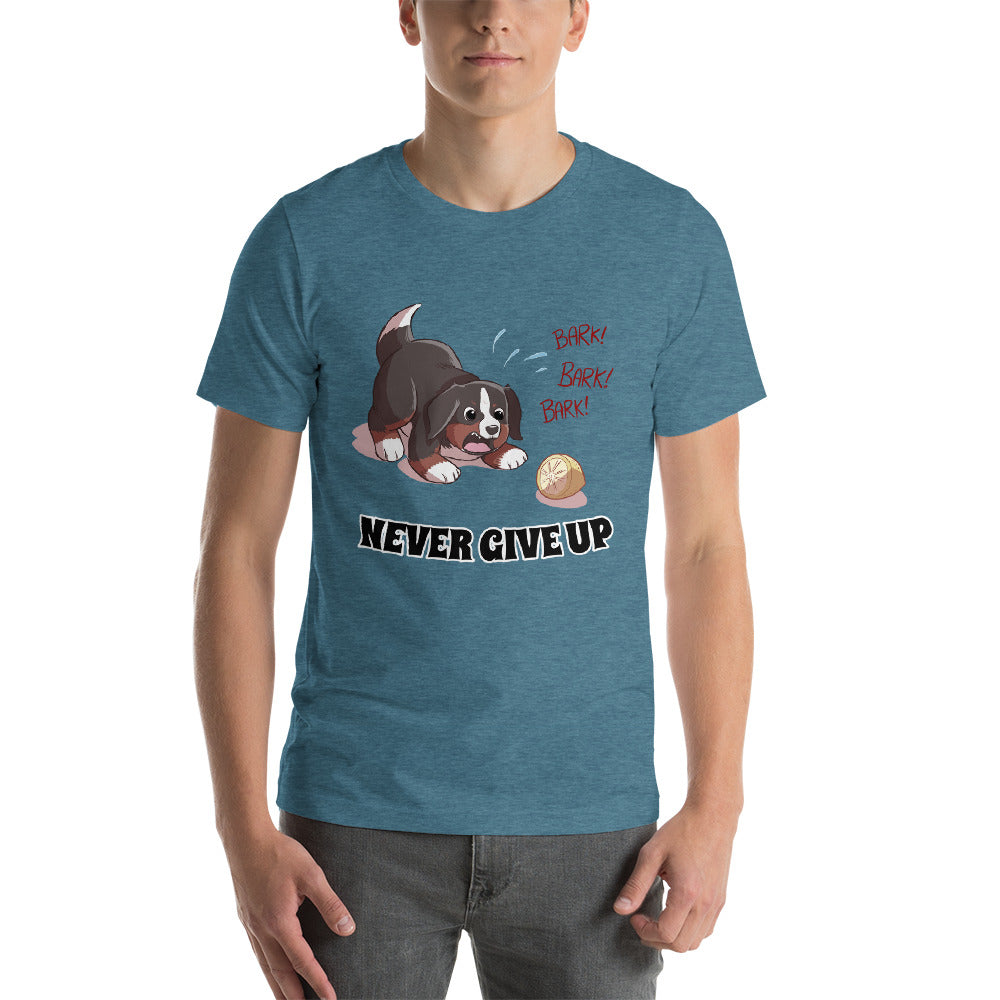Short-Sleeve Unisex T-Shirt- Baby Bunsen - Never Give Up