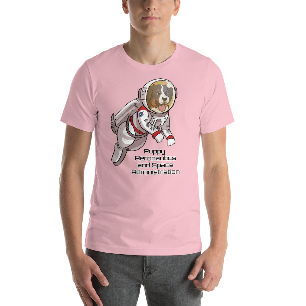 Short-Sleeve Unisex T-Shirt- Puppy Aeronautics and Space Administration