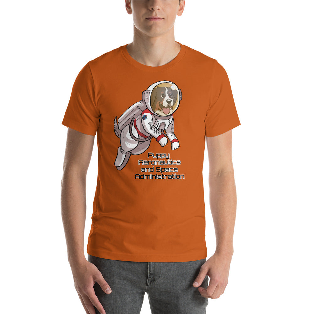Short-Sleeve Unisex T-Shirt- Puppy Aeronautics and Space Administration