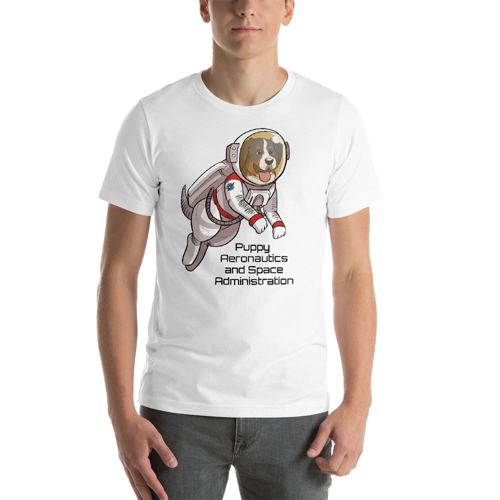 Short-Sleeve Unisex T-Shirt- Puppy Aeronautics and Space Administration