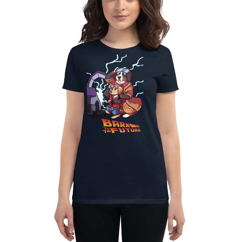 Women's short sleeve t-shirt- Bark to the Future