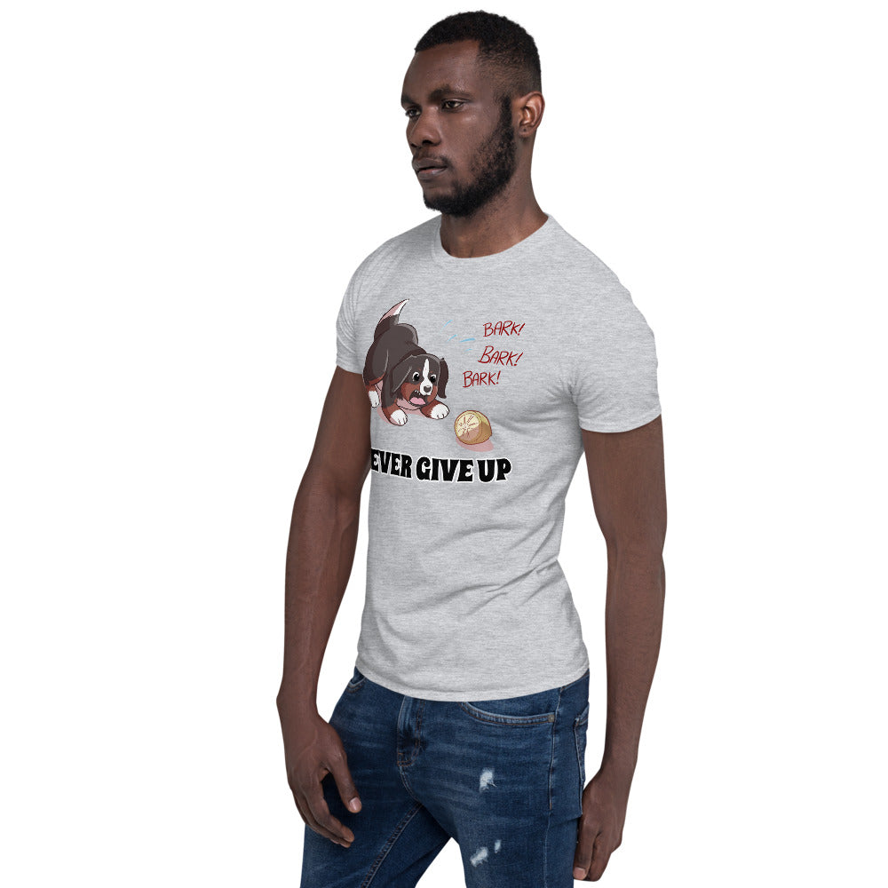 Short-Sleeve Unisex T-Shirt- Baby Bunsen- Never Give Up