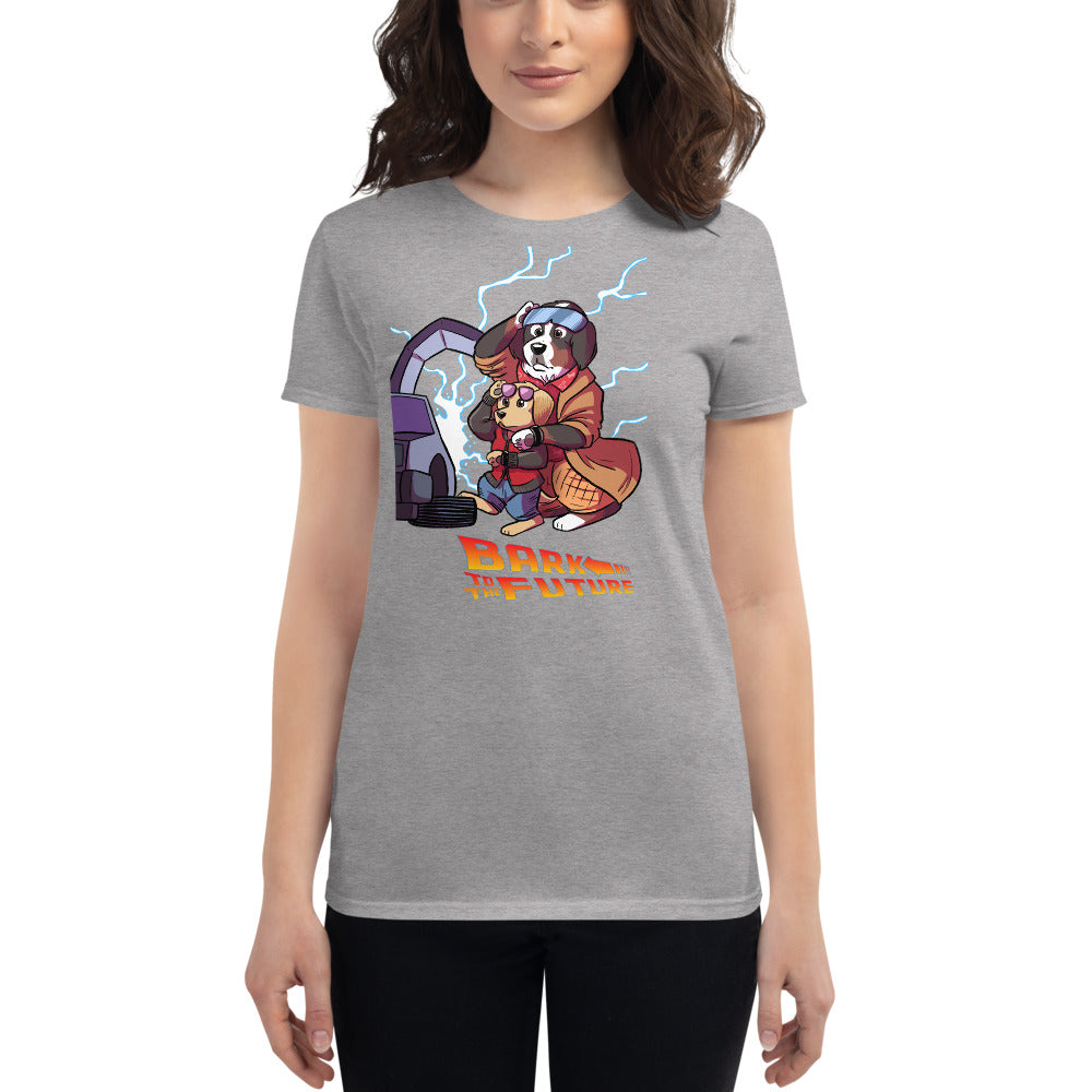Women's short sleeve t-shirt- Bark to the Future