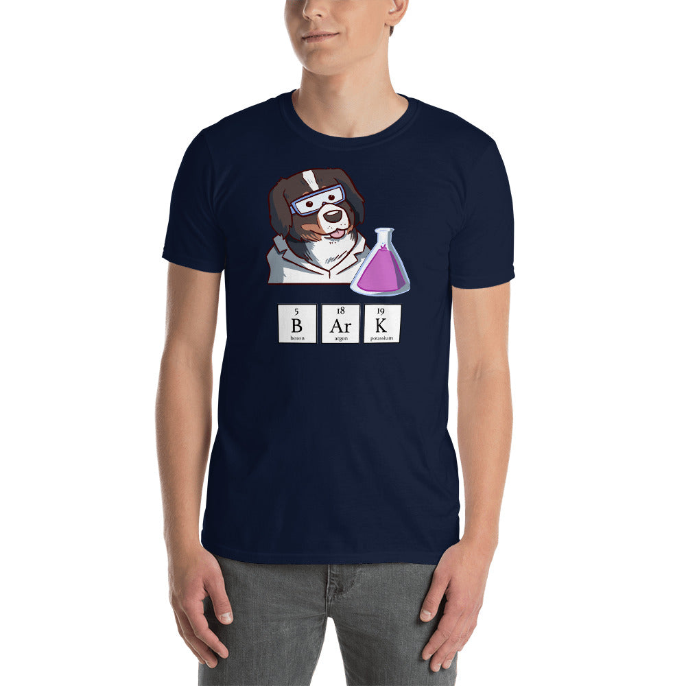 Short-Sleeve Unisex T-Shirt- Science Guy Bunsen with BARK