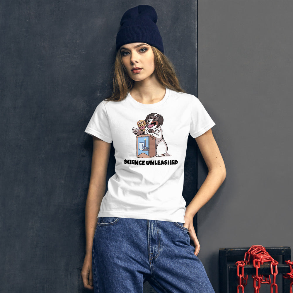 Women's short sleeve t-shirt- Science Unleashed