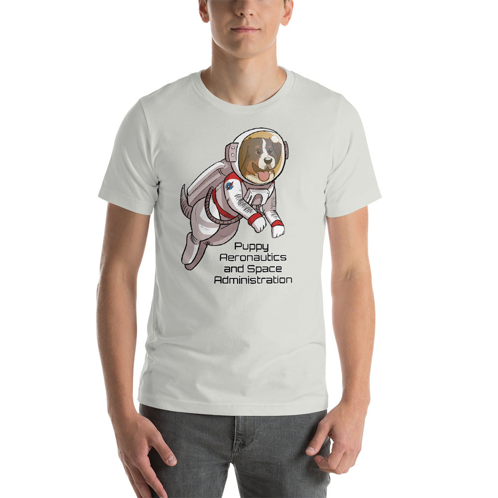 Short-Sleeve Unisex T-Shirt- Puppy Aeronautics and Space Administration