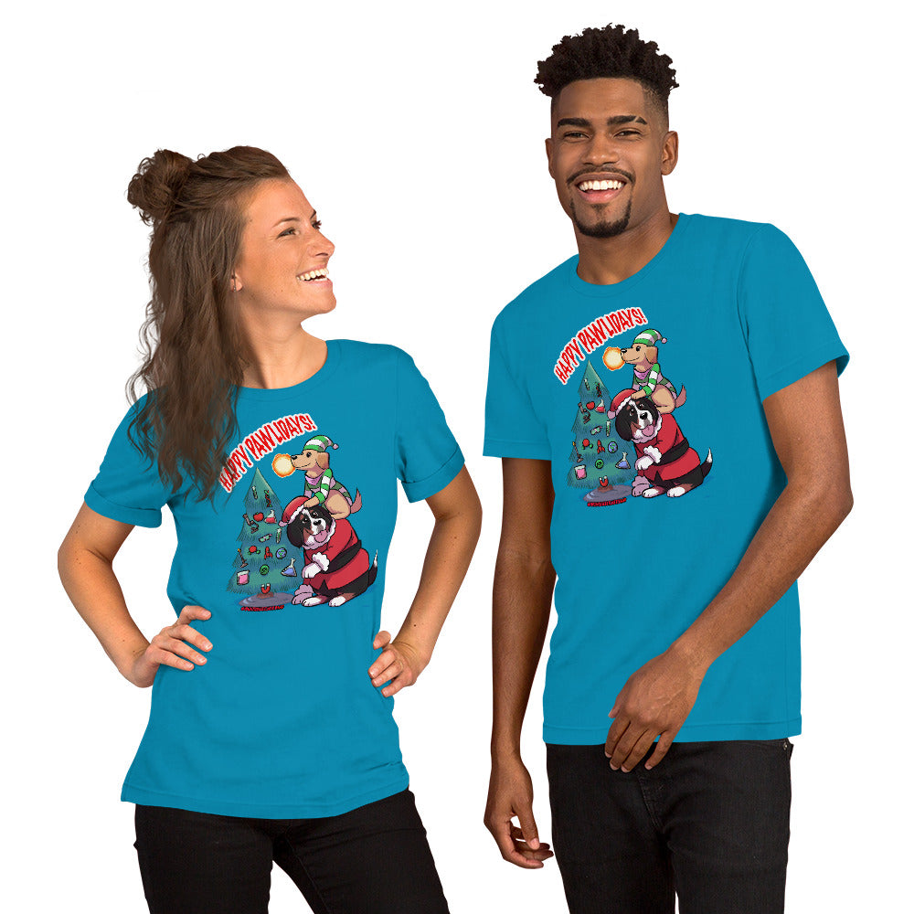Short-Sleeve Unisex T-Shirt- Happy Pawlidays!!!
