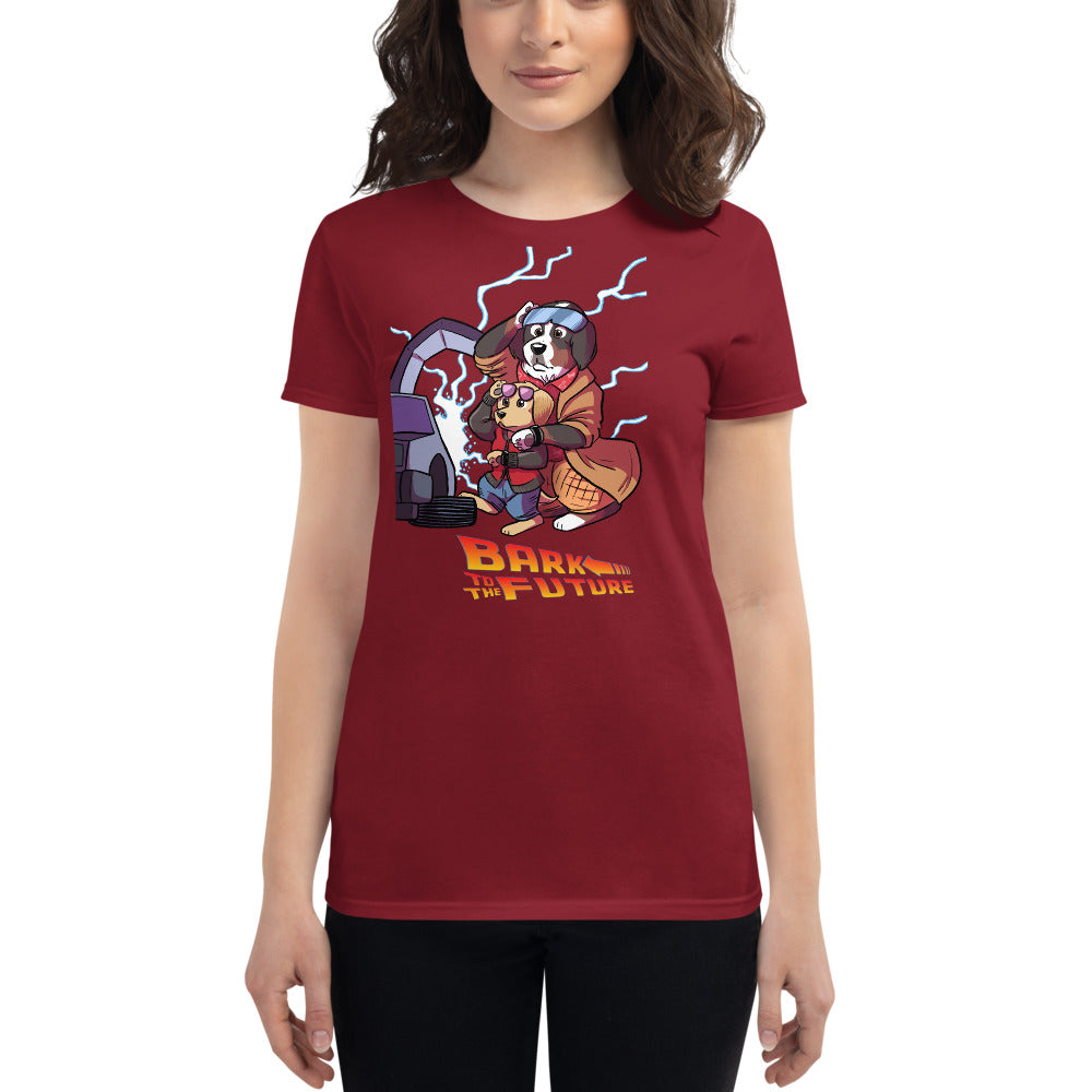 Women's short sleeve t-shirt- Bark to the Future