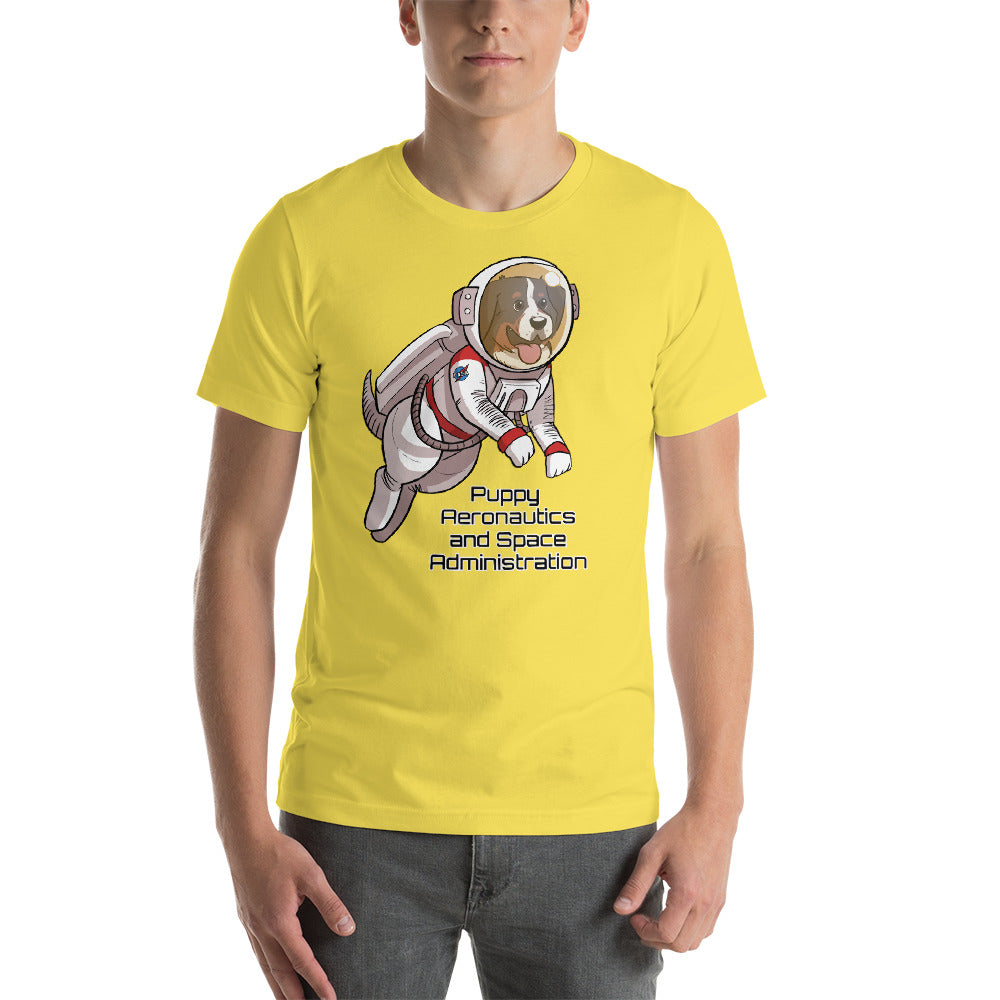 Short-Sleeve Unisex T-Shirt- Puppy Aeronautics and Space Administration