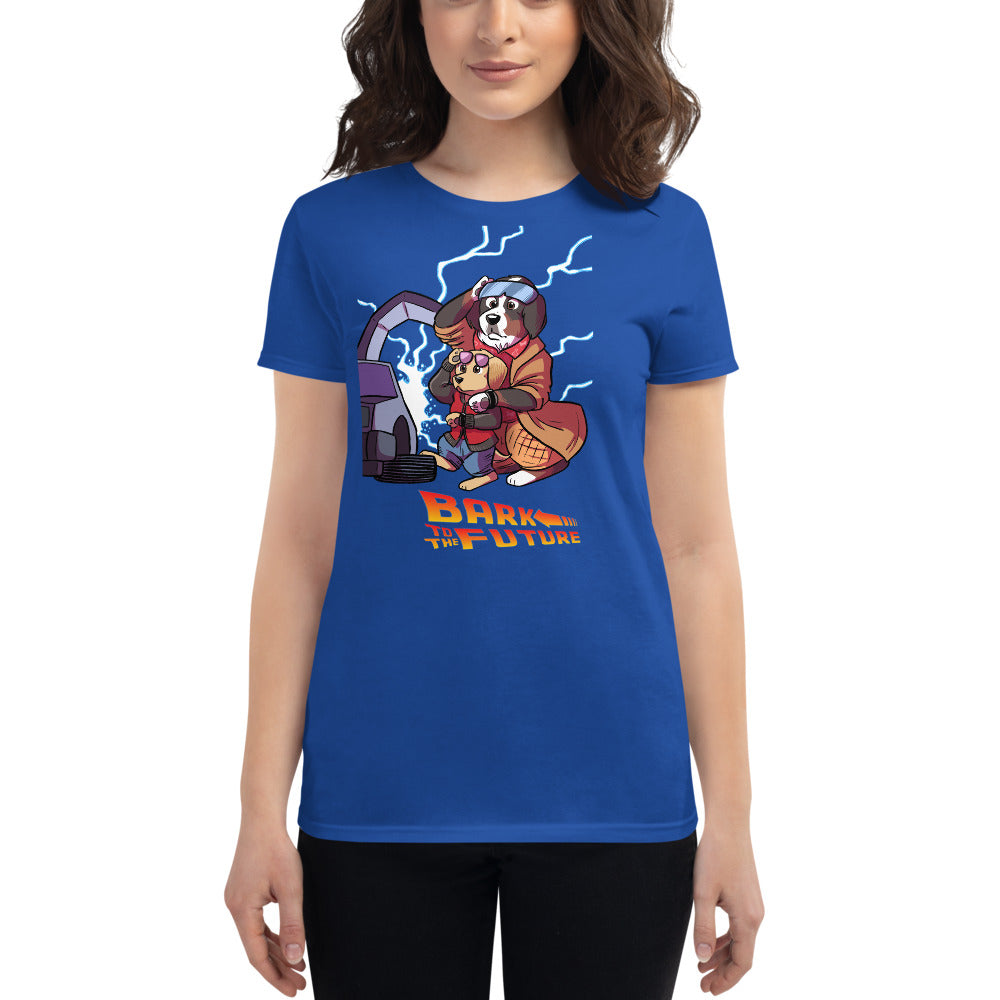 Women's short sleeve t-shirt- Bark to the Future