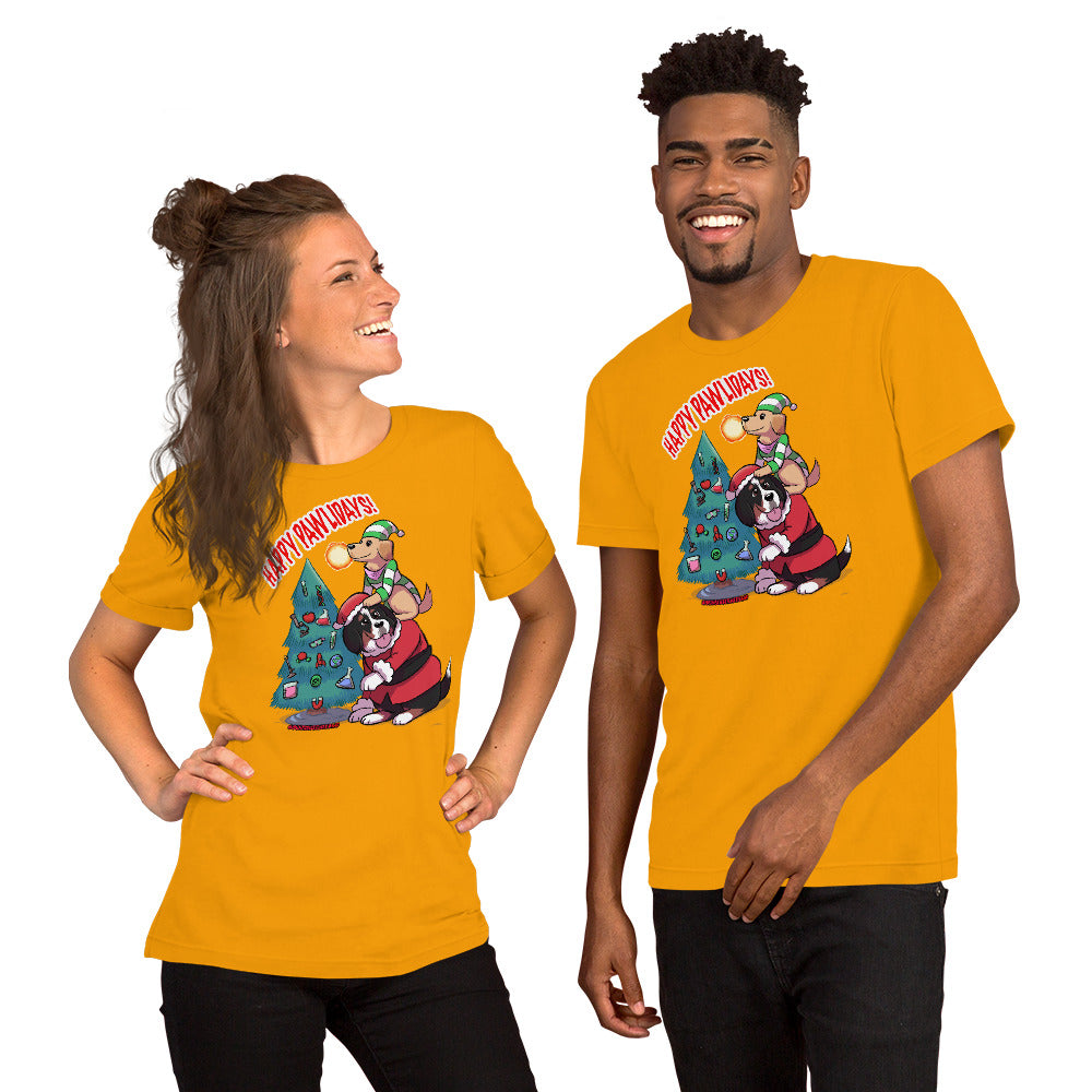 Short-Sleeve Unisex T-Shirt- Happy Pawlidays!!!
