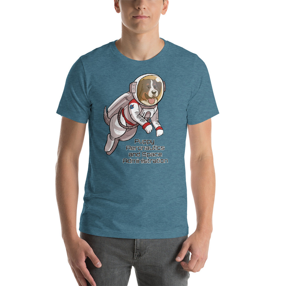 Short-Sleeve Unisex T-Shirt- Puppy Aeronautics and Space Administration