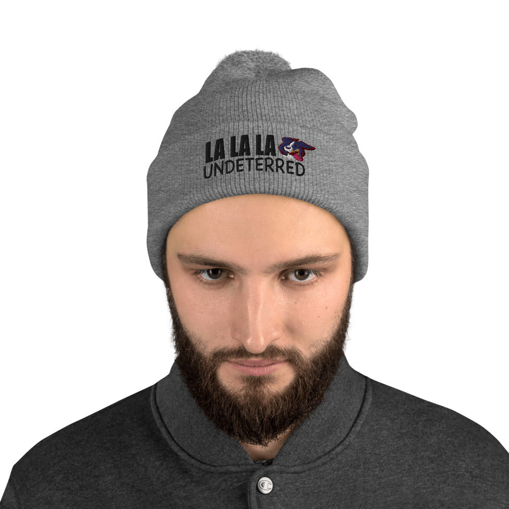 Pom-Pom Beanie: LA LA LA UNDETERRED