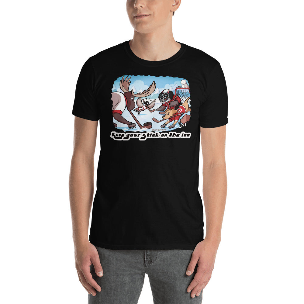 Short-Sleeve Unisex T-Shirt: Keep your Stick on the Ice!