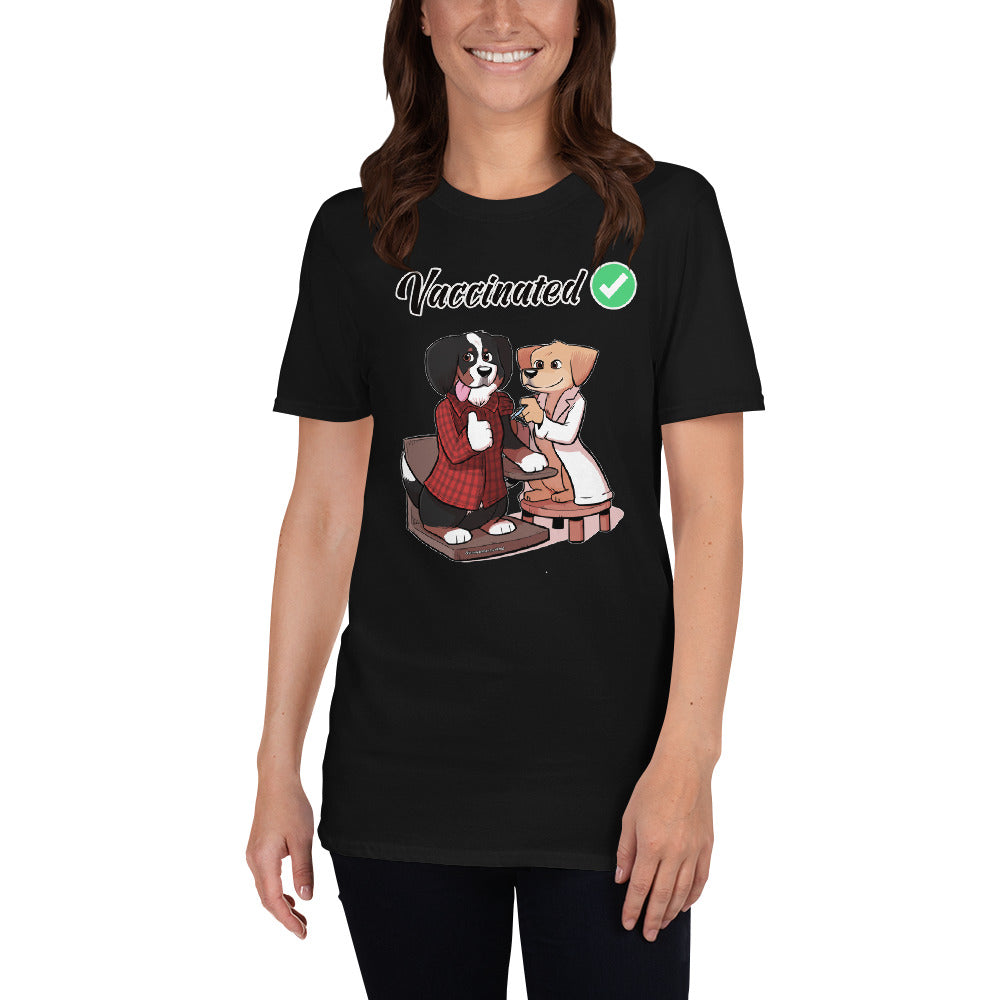 Short-Sleeve Unisex T-Shirt: Vaccinated Checkmark!