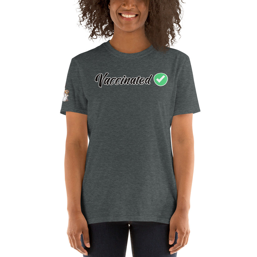 Short-Sleeve Unisex T-Shirt: VACCINATED! Just a Jab! An mRNA stab!