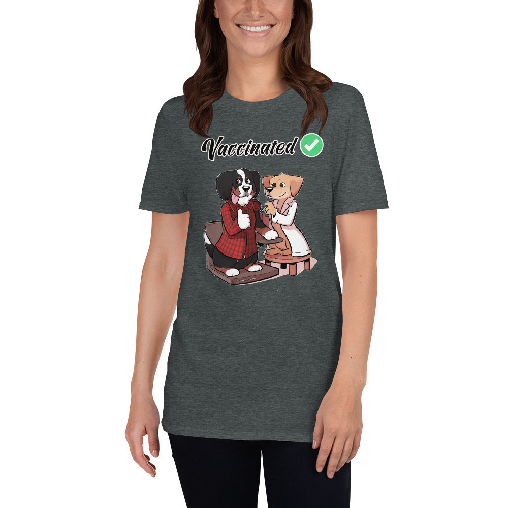 Short-Sleeve Unisex T-Shirt: Vaccinated Checkmark!