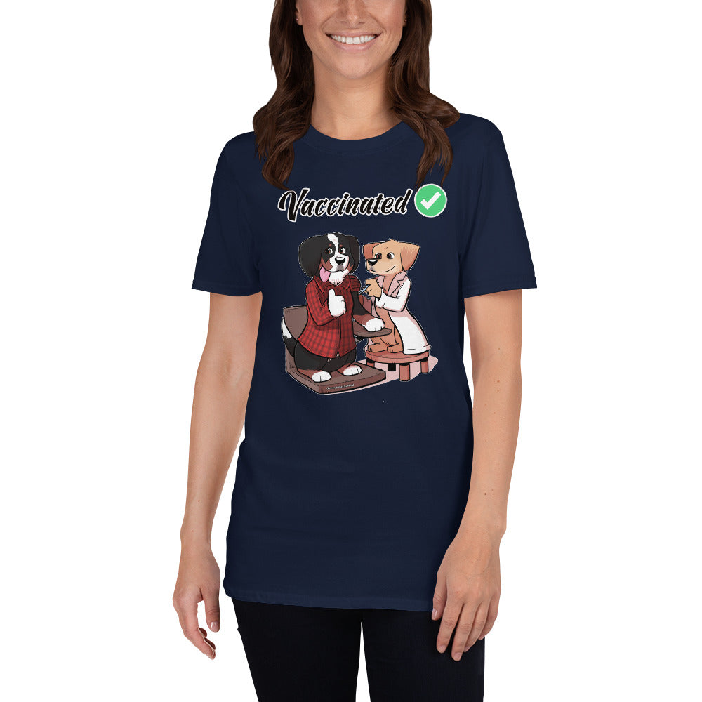 Short-Sleeve Unisex T-Shirt: Vaccinated Checkmark!