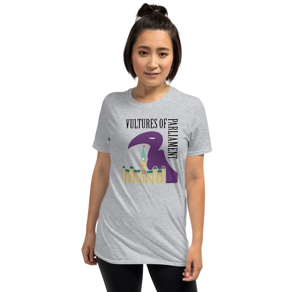 Short-Sleeve Unisex T-Shirt- Vultures of Parliament Logo with Tour Locations on the Back