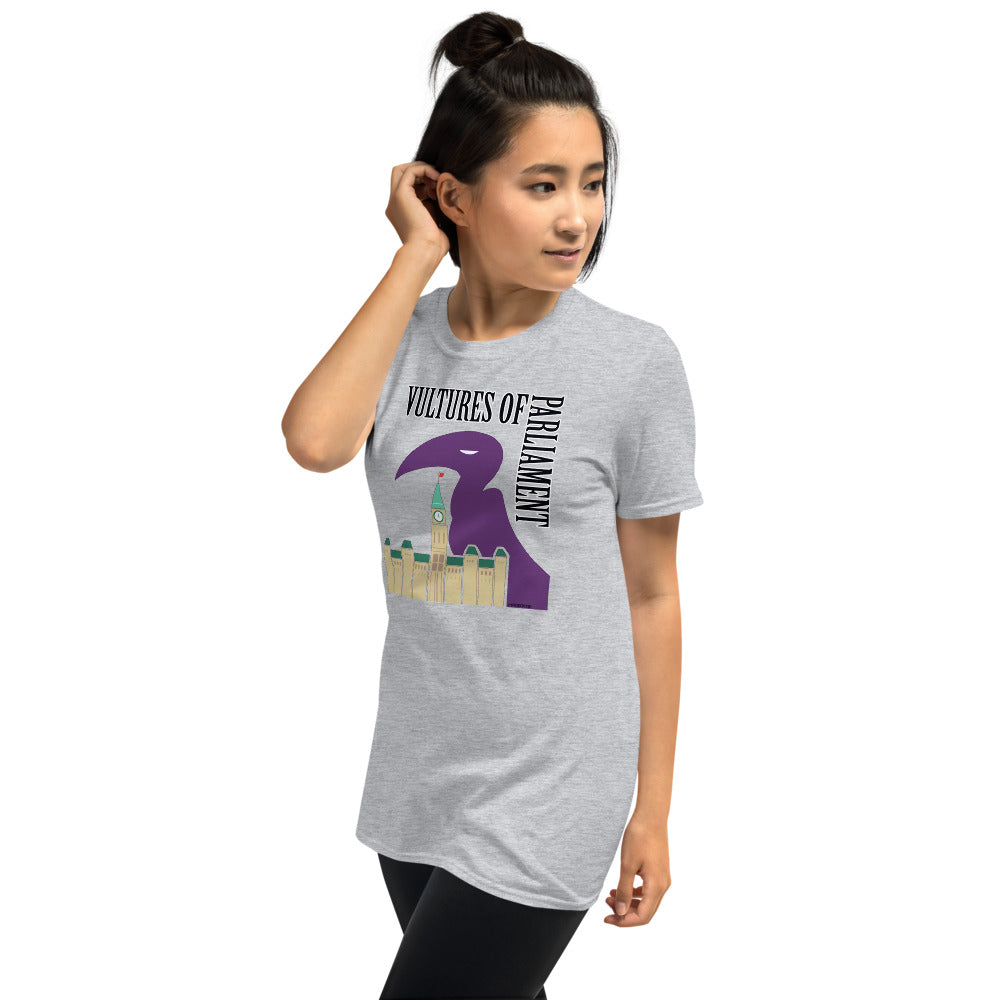 Short-Sleeve Unisex T-Shirt- Vultures of Parliament Logo with Tour Locations on the Back