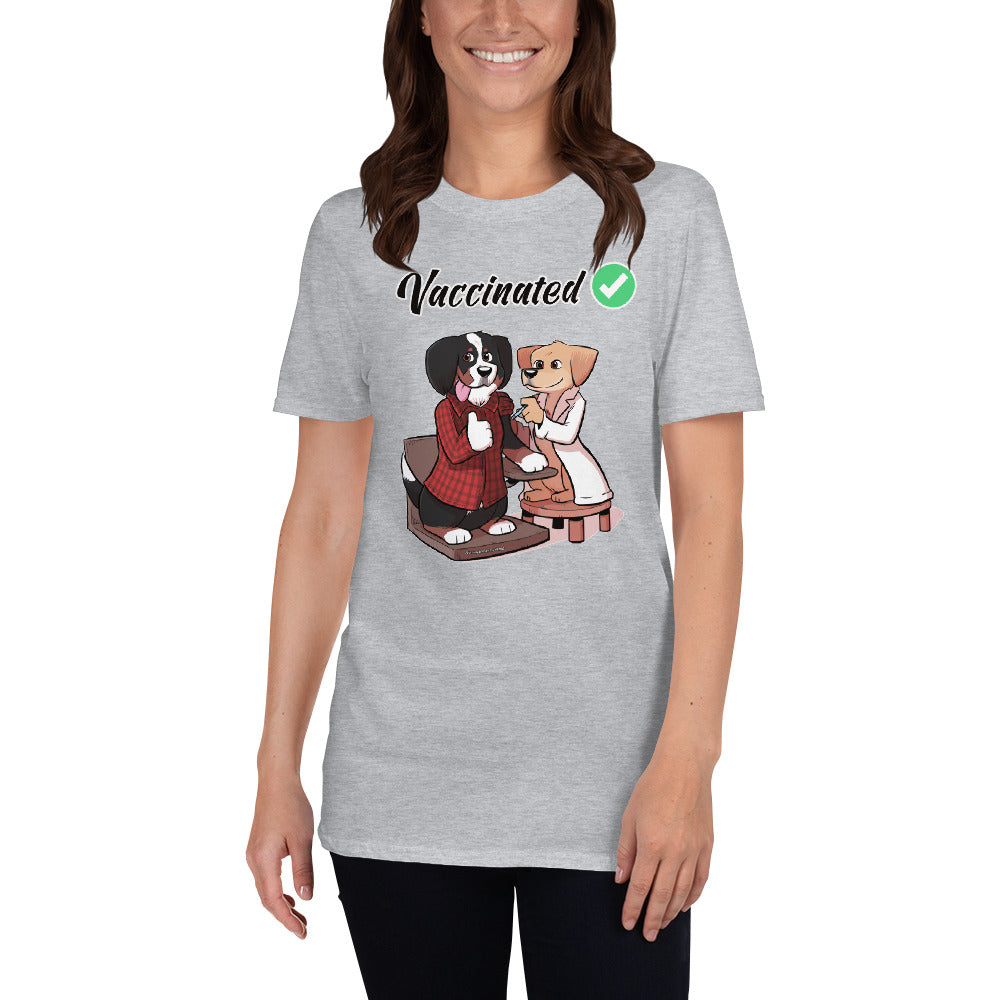Short-Sleeve Unisex T-Shirt: Vaccinated Checkmark!
