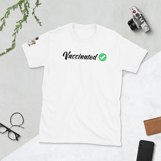 Short-Sleeve Unisex T-Shirt: VACCINATED!  Just a Jab!  An mRNA stab!